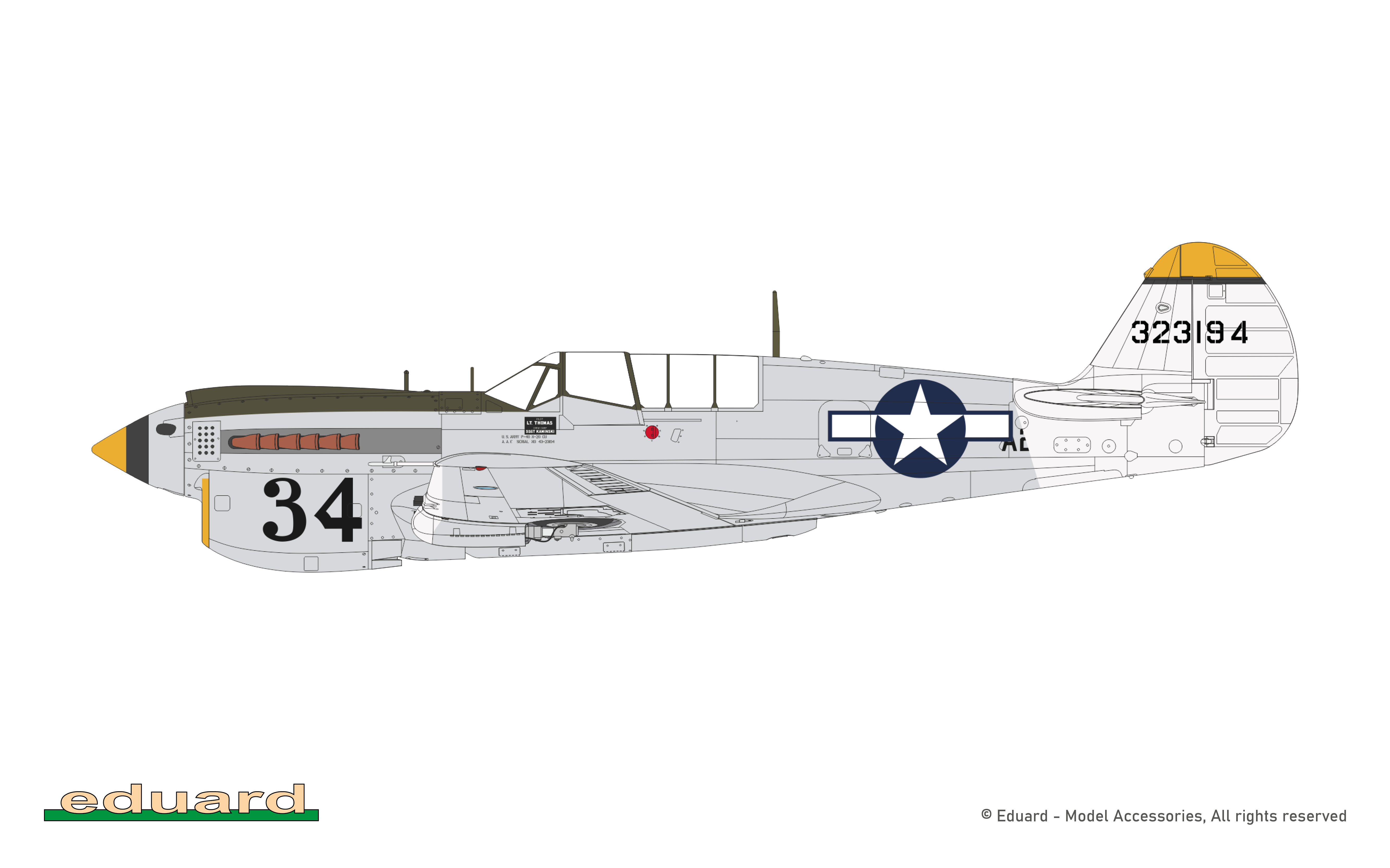 43-23194, P-40N-20, Lt. J. A. Thomas, 110th TRS, 71st TRG, Middelburg island, September 1944