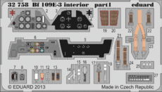 Bf 109E-3　内装　接着剤塗布済 1/32 