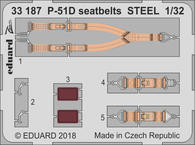 P-51D upínací pásy OCEL 1/32 