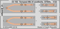 テンペスト Mk.VI　シートベルト　スチール 1/32 