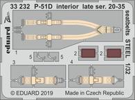 P-51D interior late ser. 20-35 seatbelts STEEL 1/32 