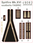 Spitfire Mk.XVI seatbelts FABRIC 1/48 