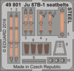 Ju 87B-1　シートベルト　スチール 1/48 