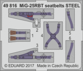 MiG-25RBT　シートベルト　スチール 1/48 