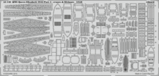 HMSクイーンエリザベス 1943 pt 4　クレーン &amp; 救命艇 1/350 