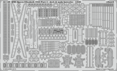 HMS Queen Elizabeth 1943 pt 5 - deck &amp; main batteries 1/350 