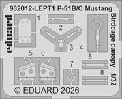 P-51B/C Mustang Birdcage canopy PE-set 1/32 