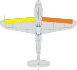 Bf 109G vlnité linie na náběžné hraně křídla 1/72 