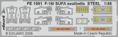F-16I SUFA seatbelts STEEL (Kinetic Gold edition kit) 1/48 