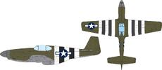 P-51B US national insignia &amp; D-Day stripes 1/32 
