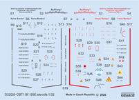 Bf 109E stencils 1/32 