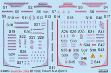 Bf 109E stencils 1/48 
