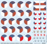 スピットファイア Mk.IX チェコスロバキア国籍マークとスコードロンバッジ 1/48 