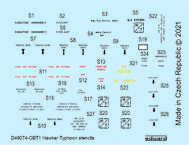 Hawker Typhoon popisky 1/48 