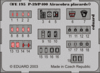 P-39/P-400 placards 1/48 