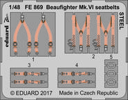 Beaufighter Mk.VI upínací pásy OCEL 1/48 