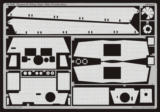 Zimmerit King Tiger Mid. Production 1/48 