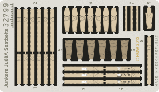 Ju 88A seatbelts FABRIC 1/32  - 1