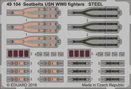 Seatbelts USN WWII fighters STEEL 1/48 