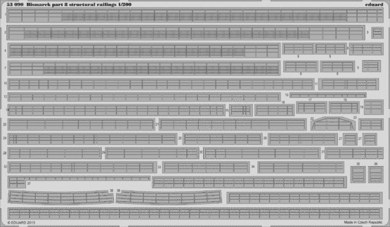 Bismarck part 8 - structural railings 1/200 