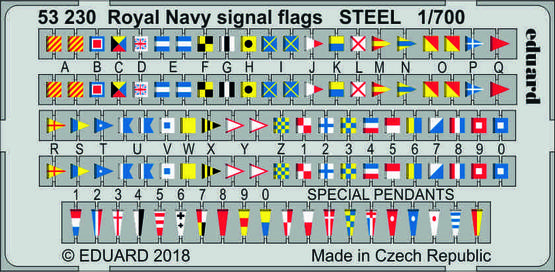 Royal Navy signal flags STEEL 1/700 