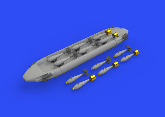 SUU-20 kontejner na kazetovou munici s BDU-33 a Mk.76 bombami 1/48  - 1