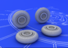 MiG-15 wheels 1/72 - 1/4