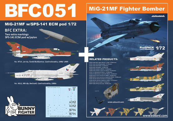 MiG-21MF w/SPS-141 ECM pod 1/72  - 1