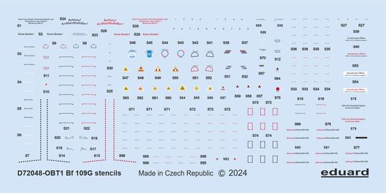 Bf 109G stencils 1/72 