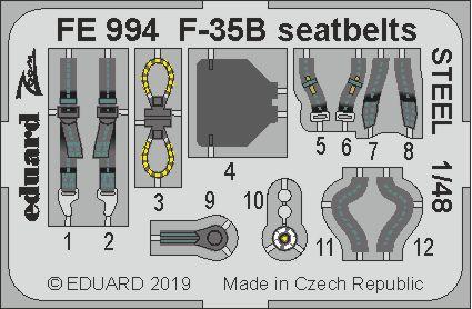 F-35B seatbelts STEEL 1/48 