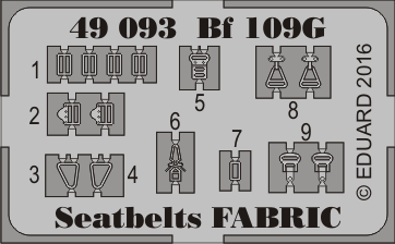 Bf 109G seatbelts FABRIC 1/48  - 2