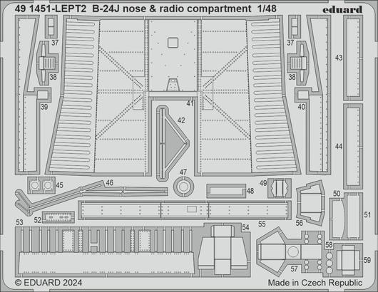 B-24J příď a prostor radisty 1/48  - 2