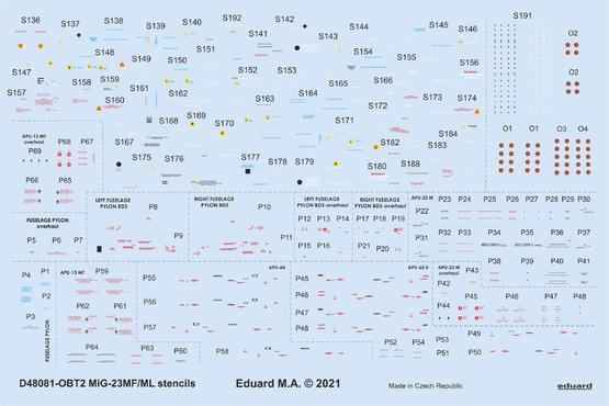 MiG-23MF/ML stencils 1/48  - 2