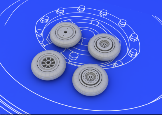 MiG-15 wheels 1/72  - 3